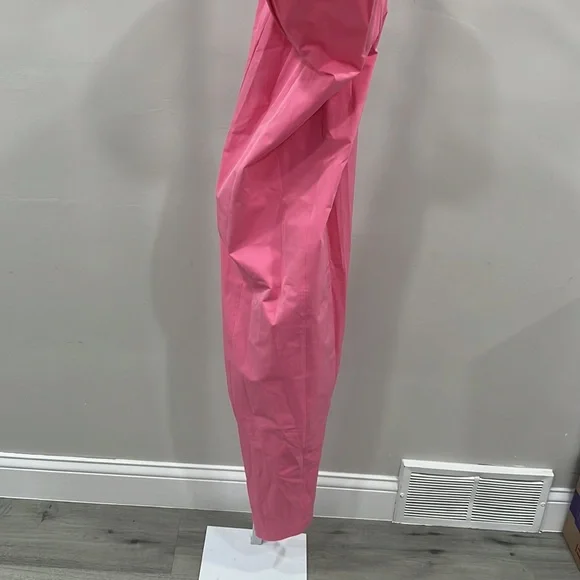 Helsa Tech Gabardine Long Strapless Dress in Very Pink - Picture 5 of 13